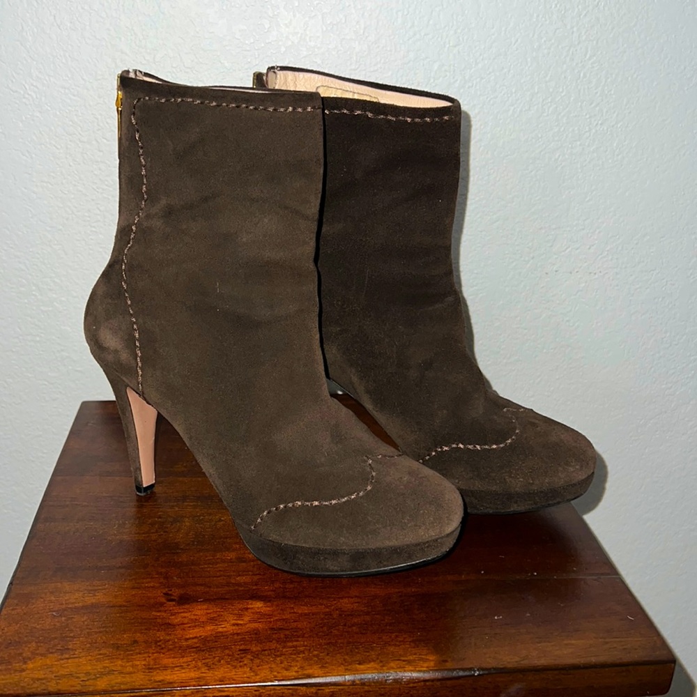 Prada brown suede bootie